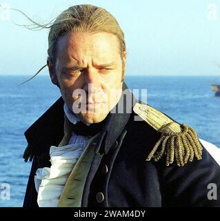 MASTER AND COMMANDER : THE FAR SIDE OF THE WORLD film 2003 20th Century Fox avec Russell Crowe dans le rôle du capitaine Jack Aubrey Banque D'Images