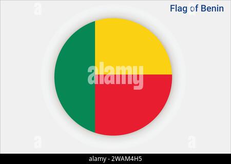 Drapeau haut détaillé du Bénin. Drapeau national Bénin. Afrique. Illustration 3D. Illustration de Vecteur