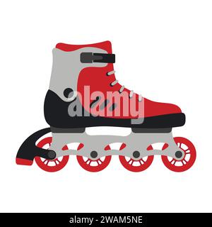 Patins à roulettes isolés sur fond blanc. Chaussure de patinage sur roues. Illustration vectorielle de patinage à roulettes Illustration de Vecteur