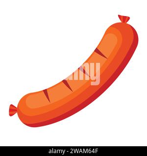 Icône de saucisse grillée isolée sur fond blanc. Vecteur d'aliment a base de viande Illustration de Vecteur