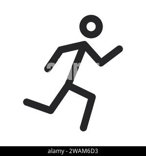 Running man icône ligne silhouette concept modèle de logo isolé sur fond blanc. Illustration vectorielle Illustration de Vecteur