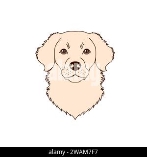 Icône de chien Retriever dans un style plat linéaire Illustration de Vecteur