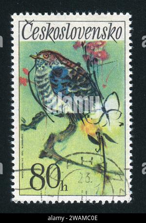 TCHÉCOSLOVAQUIE - CIRCA 1972 : timbre imprimé par la Tchécoslovaquie, montre Cuckoo, circa 1972 Banque D'Images