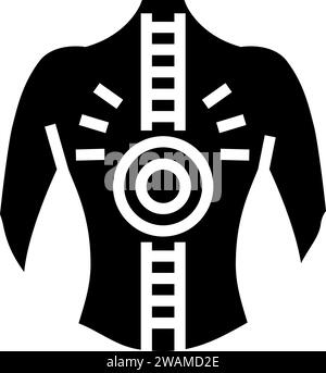 mal de dos ostéoporose symptôme glyphe illustration de vecteur d'icône Illustration de Vecteur