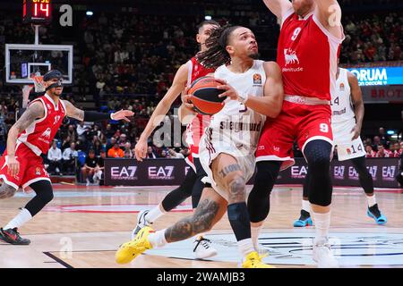 Milan, Italie. 05 janvier 2024. Carsen Edwards (FC Bayern Munich) lors de EA7 Emporio Armani Milano vs FC Bayern Munich, match de basket Euroleague à Milan, Italie, janvier 05 2024 crédit : Agence photo indépendante/Alamy Live News Banque D'Images