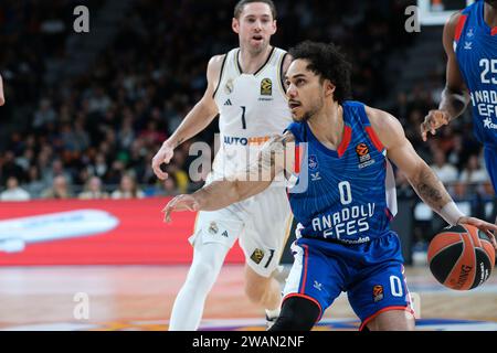 Larkin Shane d'Anadolu Efes Istanbul lors du match de Turkish Airlines Euroleague entre le Real Madrid et Anadolu Efes WiCenter le 05 janvier 2024 Banque D'Images
