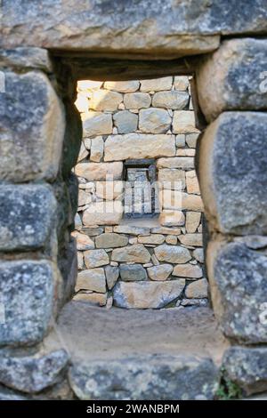 Les Incas avaient une connaissance des techniques de construction et de maçonnerie incroyablement avancées, et lorsque vous visitez Machu Picchu, vous pourrez voir juste ho Banque D'Images