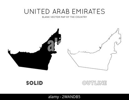 Carte des Émirats arabes Unis. Carte vectorielle vierge du pays. Frontières des Émirats arabes Unis pour votre infographie. Illustration vectorielle. Illustration de Vecteur