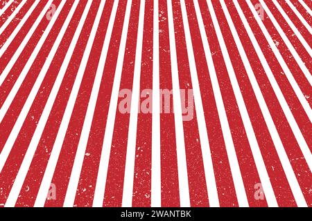Cadre d'avertissement de texture grunge vectoriel bandes diagonales blanches et rouges. Illustration de Vecteur
