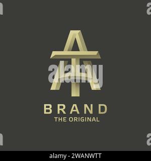 Initiale AT, TA, modèle de logo vectoriel de marque de lettre monogramme Illustration de Vecteur