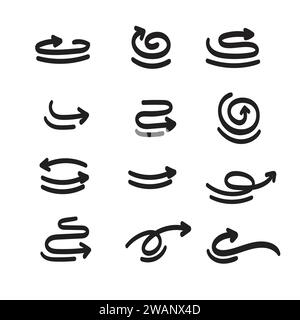 Abstrait divers style dessiné à la main Arrow Set illustration vectorielle Illustration de Vecteur