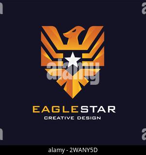 aigle géométrique avec illustration du logo de couleur moderne étoile Illustration de Vecteur