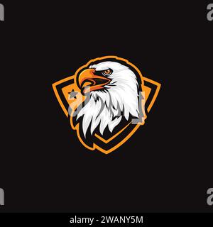 Eagle Shield logo Vector Design Template icône de mascotte Illustration, icône logo de mascotte de club de sport Illustration de Vecteur