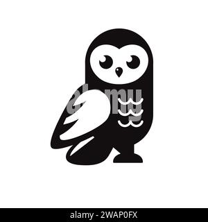 conception de hibou sur l'icône vectorielle de fond blanc Illustration de Vecteur