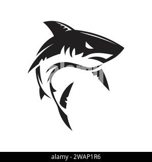 vecteur abstrait simple de logo de requin sur fond blanc Illustration de Vecteur