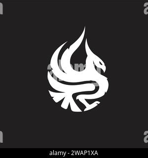 concept de logo de cercle d'oiseau phoenix simple créatif Illustration de Vecteur