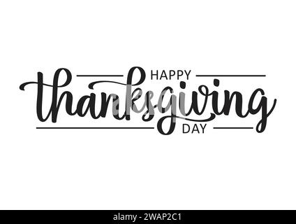 Joyeux Thanksgiving Day conception vectorielle de typographie pour cartes de voeux Illustration de Vecteur