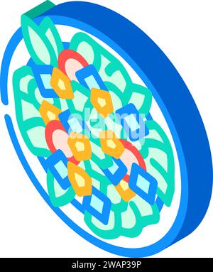 illustration vectorielle isométrique d'icône de cuisine de salade grecque Illustration de Vecteur