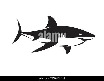 vecteur abstrait simple de logo de requin sur fond blanc Illustration de Vecteur