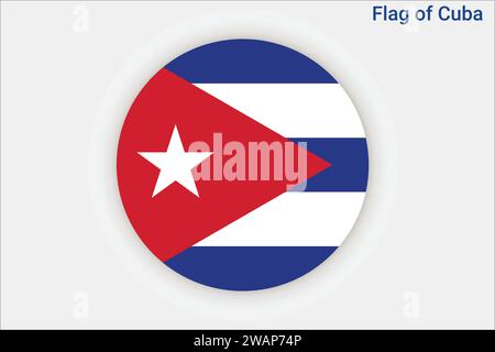 Drapeau haut détaillé de Cuba. Drapeau national de Cuba. Amérique du Nord. Illustration 3D. Illustration de Vecteur