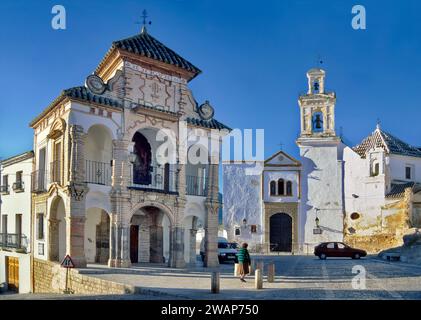 Chapelle Virgen del Socorro o del Portichuelo, style baroque, église Santa Maria de Jesus in dist, Plaza del Portichuelo, Antequera, Andalousie, Espagne Banque D'Images