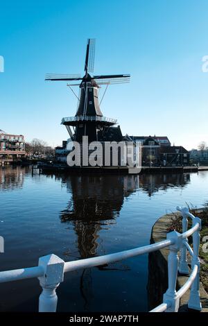 Moulin de Adriaan à Haarlem, province de Hollande du Nord, pays-Bas Banque D'Images