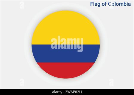 Drapeau haut détaillé de Colombie. Drapeau national de Colombie. Amérique du Sud. Illustration 3D. Illustration de Vecteur