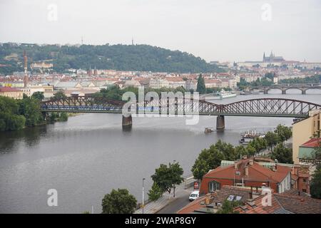 Vue du château de Vysehrag au château de Prague, Prague, République tchèque Banque D'Images