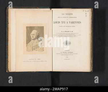 Production photographique d'un portrait de Louis XVI de France à une peinture d'Antoine-François Callet de Charles Clément Bervic, Charles Leymarie, d'après Charles Clément Bervic, d'après Antoine François Callet, c. 1861 - en ou avant 1866 photographie Paris support photographique estampe albumen personnages historiques. roi Banque D'Images