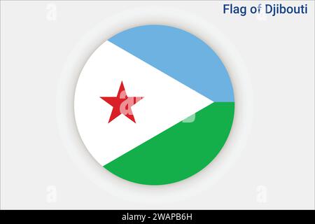 Drapeau haut détaillé de Djibouti. Drapeau national Djibouti. Afrique. Illustration 3D. Illustration de Vecteur