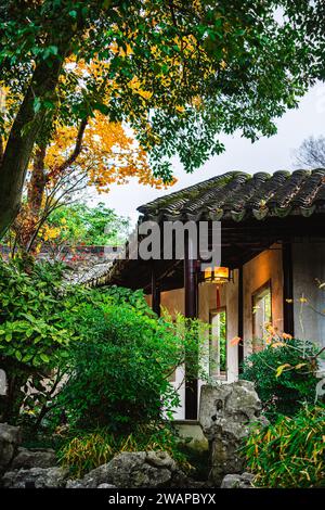 Jardin de retraite de couple, Suzhou, Chine Banque D'Images