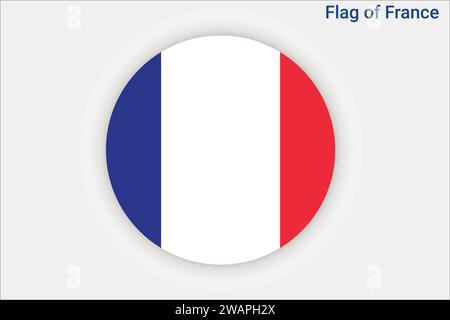 Drapeau haut détaillé de la France. Drapeau national de la France. Europe. Illustration 3D. Illustration de Vecteur