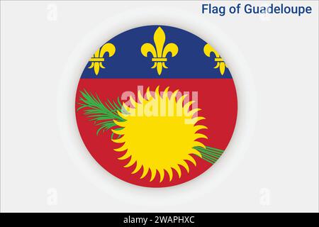 Drapeau haut détaillé de Guadeloupe. Drapeau national de Guadeloupe. Amérique du Nord. Illustration 3D. Illustration de Vecteur