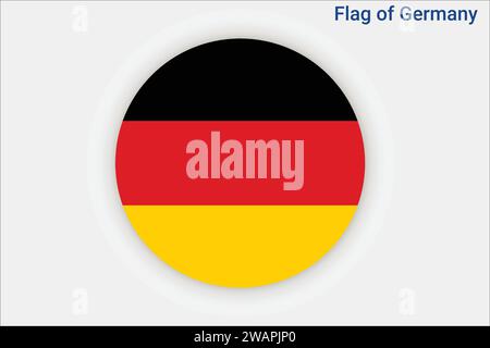 Drapeau détaillé élevé de l'Allemagne. Drapeau national de l'Allemagne. Europe. Illustration 3D. Illustration de Vecteur