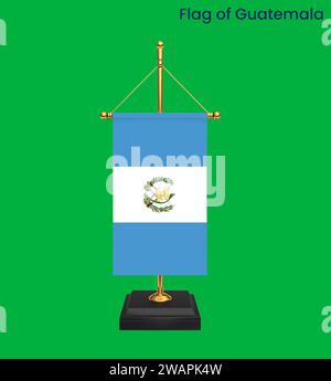 Drapeau haut détaillé du Guatemala. Drapeau national du Guatemala. Amérique du Nord. Illustration 3D. Banque D'Images