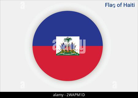 Drapeau haut détaillé d'Haïti. Drapeau national Haïti. Amérique du Nord. Illustration 3D. Illustration de Vecteur