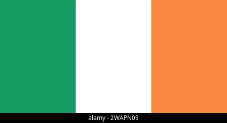 Drapeau détaillé élevé de l'Irlande. Drapeau national de l'Irlande. Europe. Illustration 3D. Illustration de Vecteur