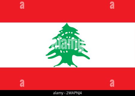 Drapeau haut détaillé du Liban. Drapeau national Liban. Asie. Illustration 3D. Banque D'Images