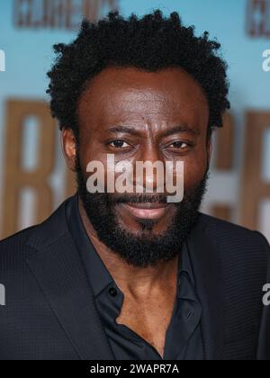 Los Angeles, États-Unis. 05 janvier 2024. LOS ANGELES, CALIFORNIE, États-Unis - JANVIER 05 : Babs Olusanmokun arrive à la première de Los Angeles du livre de Clarence de Sony Pictures qui s'est tenue au David Geffen Theater à l'Academy Museum of Motion Pictures le 5 janvier 2024 à Los Angeles, Californie, États-Unis. (Photo de Xavier Collin/image Press Agency) crédit : image Press Agency/Alamy Live News Banque D'Images