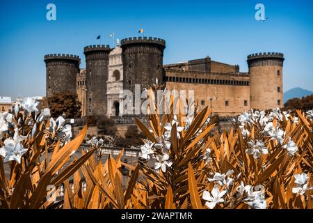 Le château de Naples, également appelé Maschio Angioino ou Castel Nuovo, se trouve dans le centre-ville, à quelques mètres du port Banque D'Images