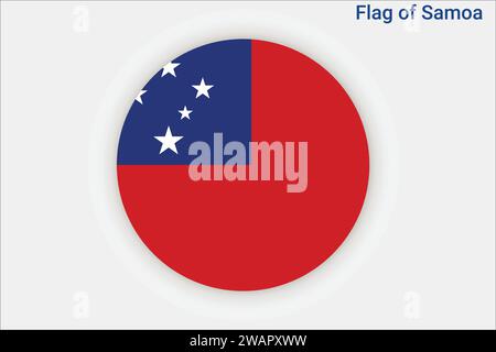 Drapeau haut détaillé de Samoa. Drapeau national Samoa. Océanie. Illustration 3D. Illustration de Vecteur