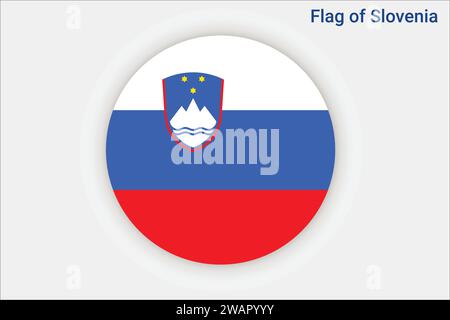 Drapeau haut détaillé de Slovénie. Drapeau national de Slovénie. Europe. Illustration 3D. Illustration de Vecteur