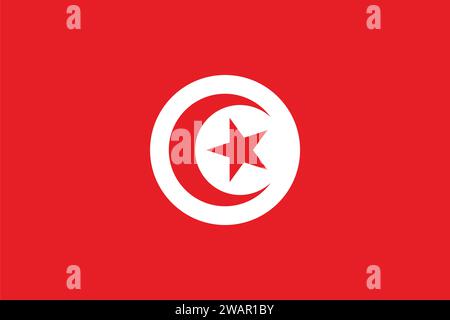 Drapeau haut détaillé de Tunisie. Drapeau national de Tunisie. Afrique. Illustration 3D. Illustration de Vecteur