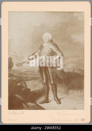 Production photographique d'un portrait peint de Guillaume IV, Prince d'Oranje-Nassau, Anonyme, d'après Jacques-André-Joseph aved, 1880-1910 photographie papier baryta. personnages historiques en carton. prince. plage Banque D'Images
