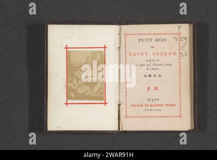 Production photographique de vraisemblablement une peinture avec une image de Marie avec le Christ comme un enfant, Anonyme, c. 1881 - c. 1886 photographie support photographique albumen print peinture, dessin et les arts graphiques Marie agenouillée (par terre), le Christ-enfant devant elle Banque D'Images