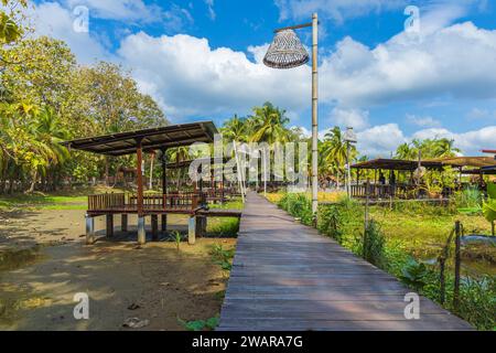 Laman PADI (Paddy Field) est un musée en plein air à Langkawi, Kedah, Malaisie, le visiteur peut apprendre la culture du riz et l'histoire de la riziculture Banque D'Images