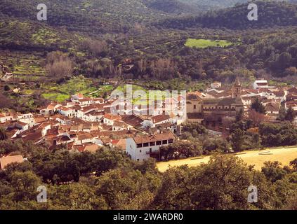 Vue d'ensemble. Linares de la Selva, province de Huelva, Andalousie, Espagne. Banque D'Images