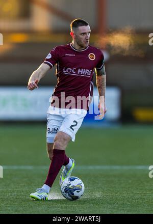 Stenhousemuir, Écosse. 06 janvier 2024. Ross Meechan (2 - Stenhousemuir) crédit : Raymond Davies / Alamy Live News Banque D'Images