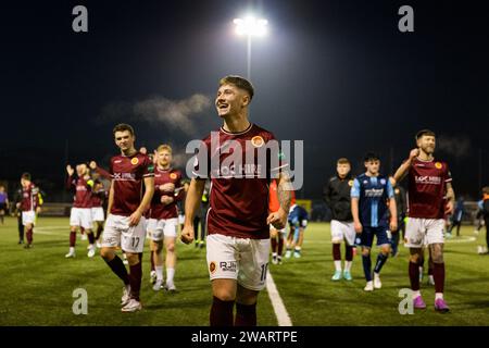 Stenhousemuir, Écosse. 06 janvier 2024. Matty Yates (10 - Stenhousemuir) à temps plein crédit : Raymond Davies / Alamy Live News Banque D'Images