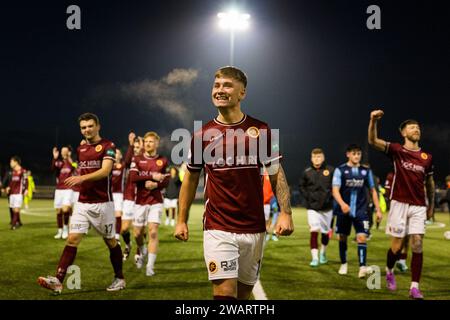 Stenhousemuir, Écosse. 06 janvier 2024. Matty Yates (10 - Stenhousemuir) à temps plein crédit : Raymond Davies / Alamy Live News Banque D'Images